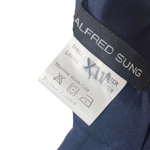 NWT Alfred Sung Princess Line Satin Twill Trumpet Maxi Dress Midnight Navy 16 - Picture 6 of 11